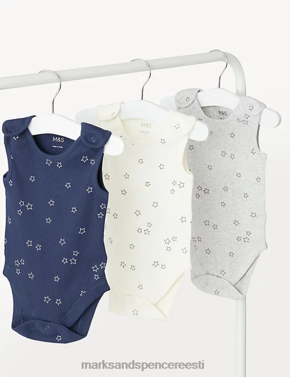 Riietus ee Marks & Spencer beebi 3pk puuvillase tähteprindiga bodyd Calico segu NZTRN7421