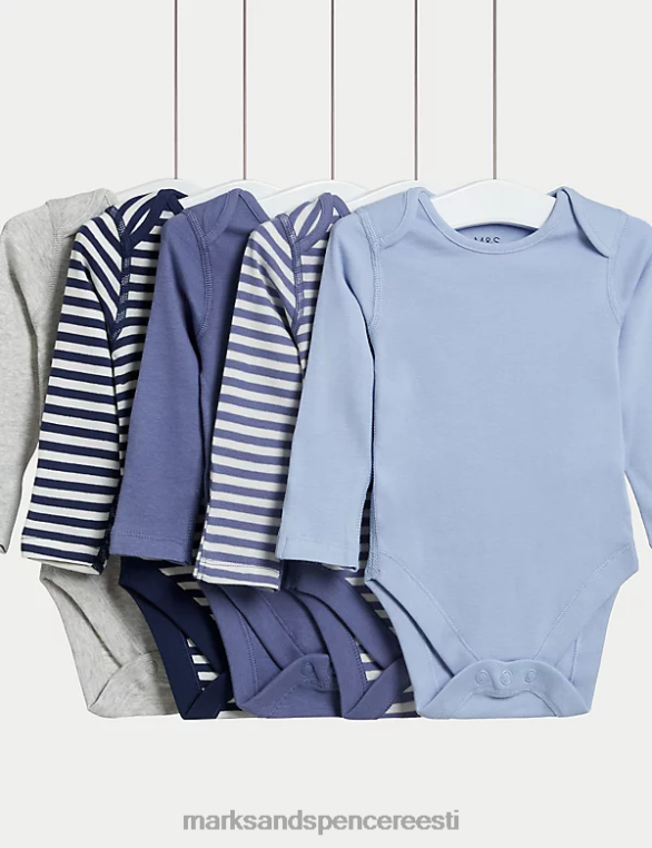 Riietus ee Marks & Spencer beebi 5pk puhtast puuvillast bodyd chambray segu NZTRN7239