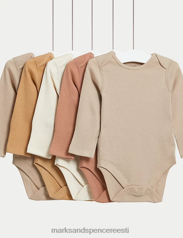 Riietus ee Marks & Spencer beebi 5pk puhtast puuvillast bodyd kaameli segu NZTRN7420