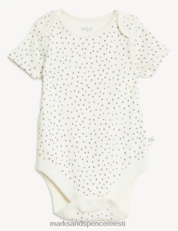 Riietus ee Marks & Spencer beebi puuvillase rikkaliku kriipsprintiga body elevandiluu segu NZTRN7416