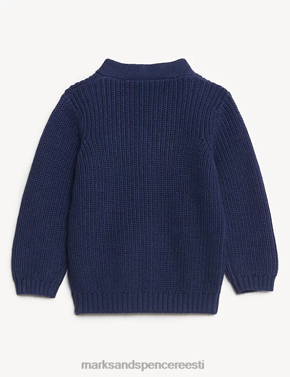 Riietus ee Marks & Spencer beebi puhtast puuvillast kootud kardigan indigo NZTRN7559