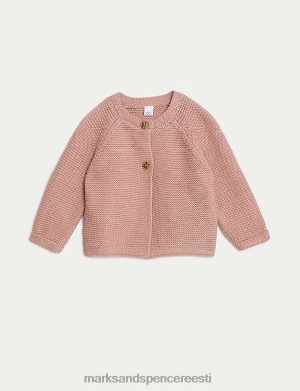 Riietus ee Marks & Spencer beebi puhtast puuvillast kootud kardigan roosa segu NZTRN7685