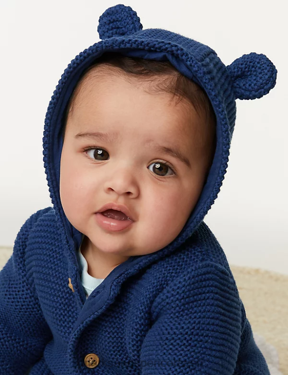 Riietus ee Marks & Spencer beebi puhtast puuvillast turske kootud kardigan tume indigo NZTRN7621