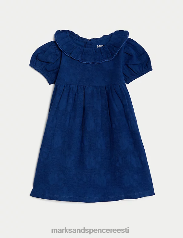 Riietus ee Marks & Spencer beebi puhtast puuvillast kaelusega kleit merevägi NZTRN7700
