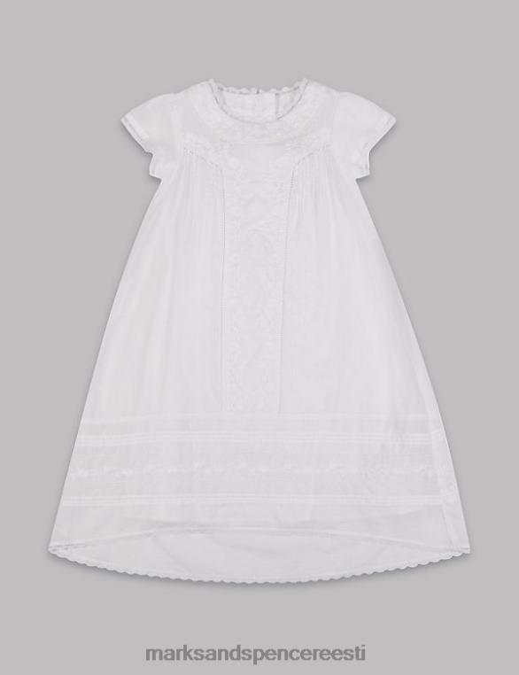 Riietus ee Marks & Spencer beebi puhtast puuvillast tikitud ristimiskleit valge NZTRN7512