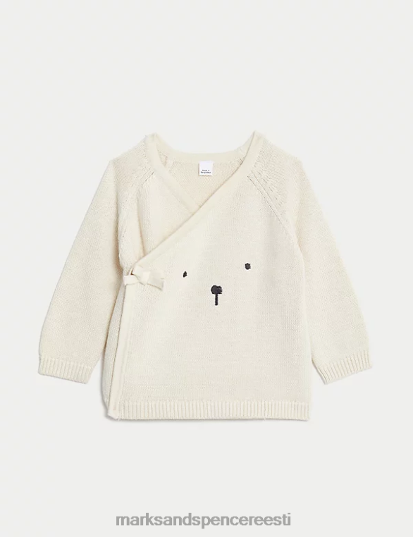 Riietus ee Marks & Spencer beebi 2tk puhtast puuvillast kootud karu komplekt valge segu NZTRN7237