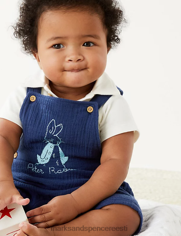 Riietus ee Marks & Spencer beebi 2tk puhtast puuvillast peetri küüliku komplekt sinine segu NZTRN7398