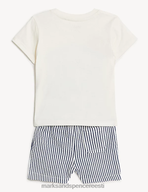 Riietus ee Marks & Spencer beebi 2tk puhtast puuvillast slogan outfit valge segu NZTRN7427