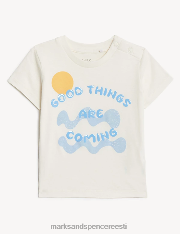 Riietus ee Marks & Spencer beebi 2tk puhtast puuvillast slogan outfit valge segu NZTRN7427