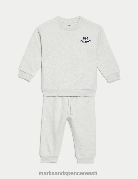 Riietus ee Marks & Spencer beebi 2tk puuvillane sviiter ja sörkimisriietus hall mergel NZTRN7589