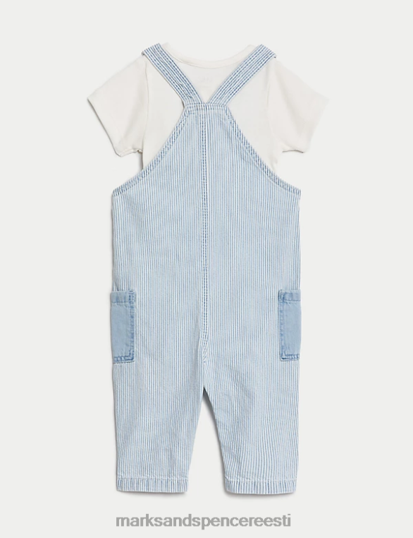 Riietus ee Marks & Spencer beebi 2tk puuvillase rikkaliku triibuga komplekt denim NZTRN7247
