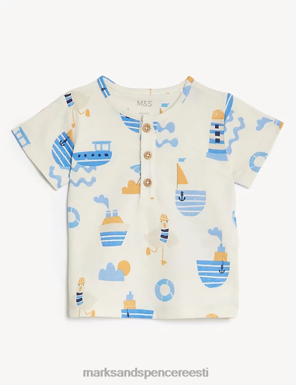 Riietus ee Marks & Spencer beebi puuvillase kajaka prindiga riietus mereväe segu NZTRN7444