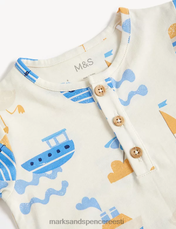 Riietus ee Marks & Spencer beebi puuvillase kajaka prindiga riietus mereväe segu NZTRN7444