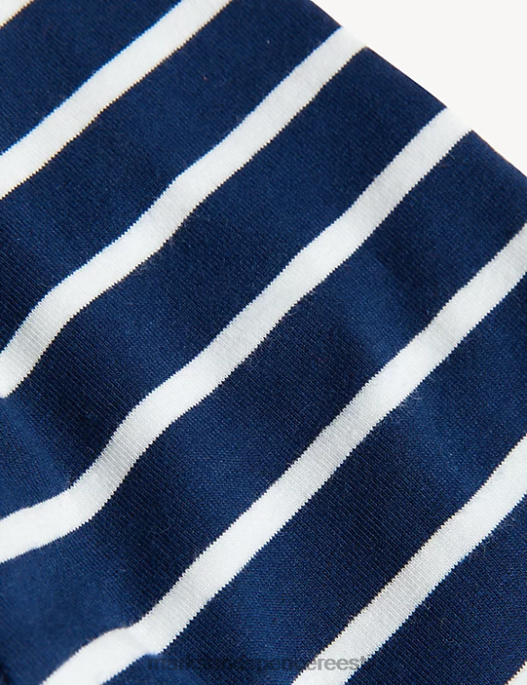 Riietus ee Marks & Spencer beebi puuvillase rikkaliku triibuga retuusid indigo segu NZTRN7553