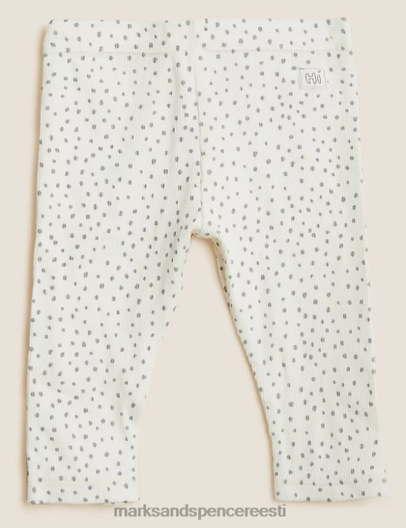 Riietus ee Marks & Spencer beebi puuvillased laigulised retuusid elevandiluu segu NZTRN7792