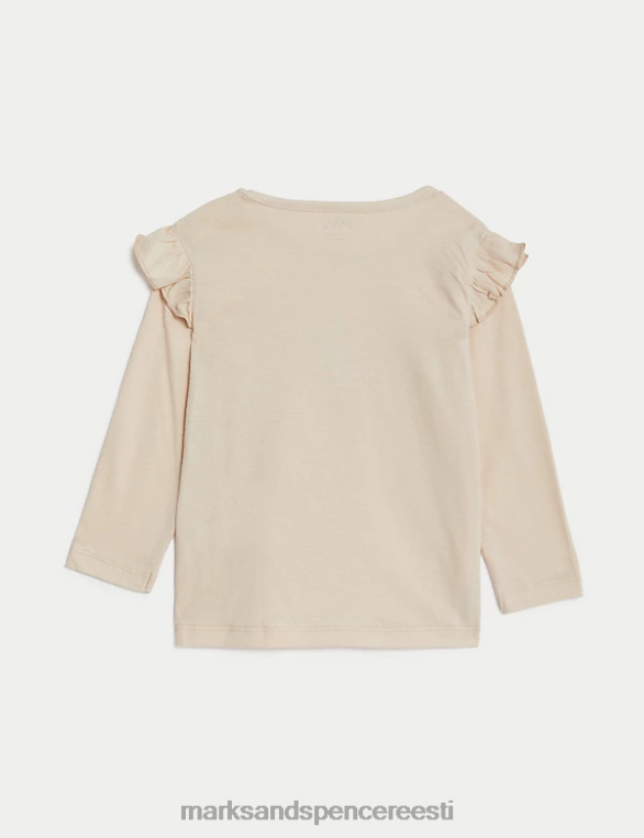 Riietus ee Marks & Spencer beebi puhtast puuvillast jänku slogan top kreem NZTRN7623