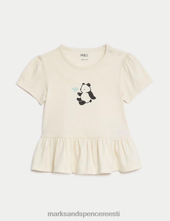 Riietus ee Marks & Spencer beebi puhtast puuvillast panda top kalikoon NZTRN7681