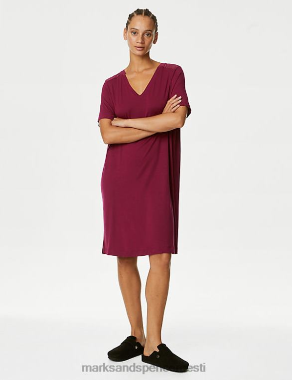 pesu ee Marks & Spencer unisex kehaga pehme pitsdetailidega öösärk vaarikas NZTRN3365