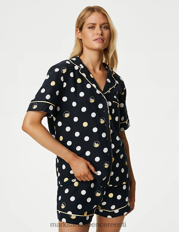 pesu ee Marks & Spencer unisex puhtast puuvillast snoopy shortside komplekt mereväe segu NZTRN3351