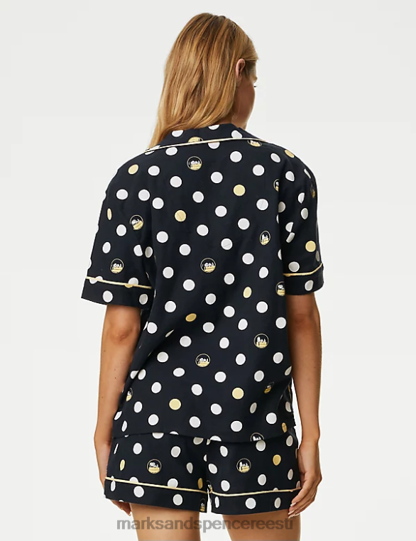 pesu ee Marks & Spencer unisex puhtast puuvillast snoopy shortside komplekt mereväe segu NZTRN3351