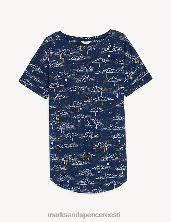 pesu ee Marks & Spencer unisex puhtast puuvillast eid öösärk sinine segu NZTRN3515