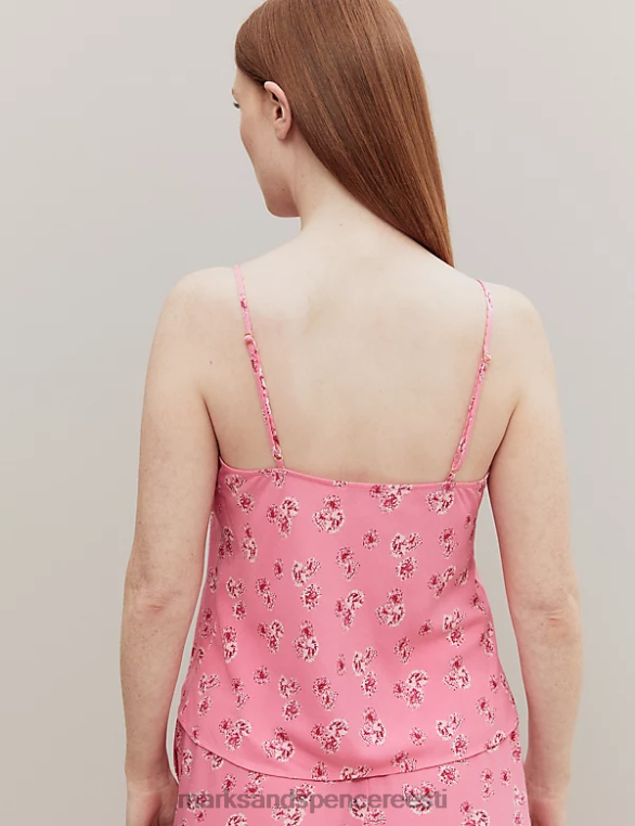 pesu ee Marks & Spencer unisex lillemustriga cami top roosa segu NZTRN3559