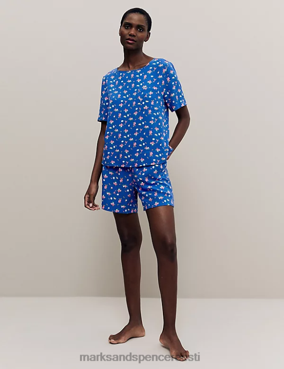 pesu ee Marks & Spencer unisex lillemustriga pidžaamatop sinine segu NZTRN3563