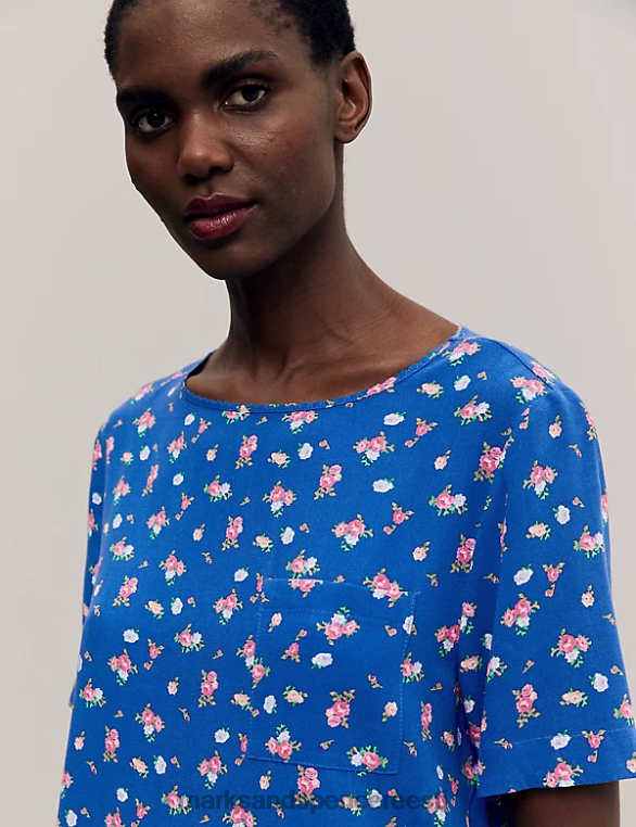 pesu ee Marks & Spencer unisex lillemustriga pidžaamatop sinine segu NZTRN3563
