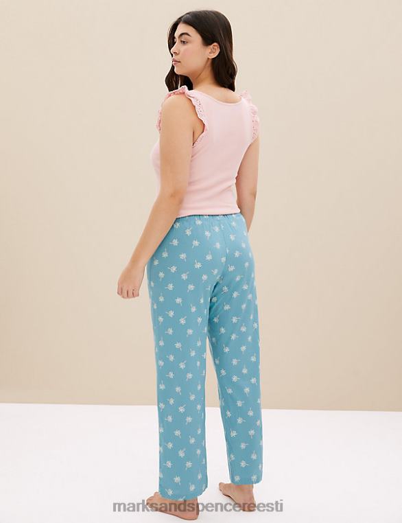 pesu ee Marks & Spencer unisex puhtast puuvillast peopesamustriga pidžaamapüksid paabulind NZTRN3677