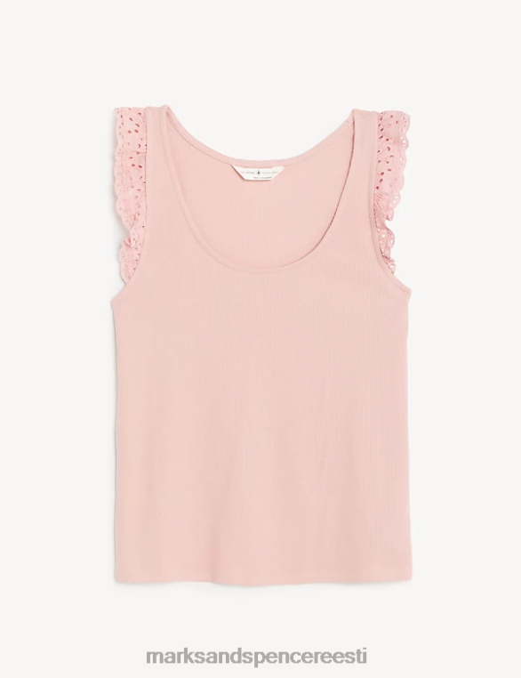 pesu ee Marks & Spencer unisex puuvillase rikkaliku soonikuga vest roosa NZTRN3488