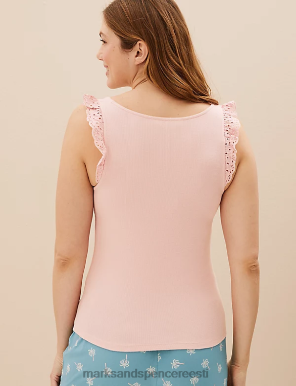 pesu ee Marks & Spencer unisex puuvillase rikkaliku soonikuga vest roosa NZTRN3488