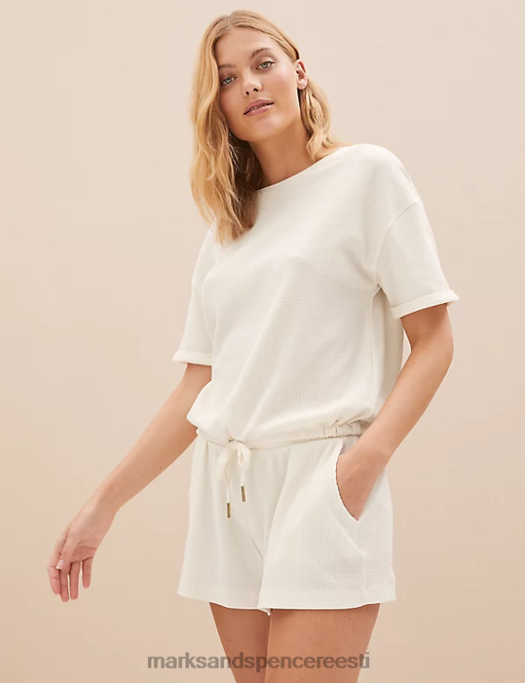 pesu ee Marks & Spencer unisex puuvillasegu vahvliga pidžaamatops elevandiluust NZTRN3442