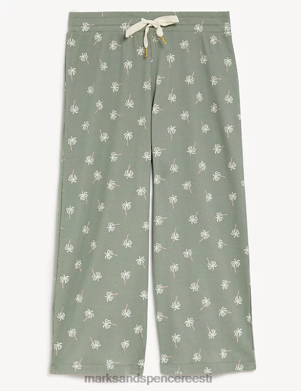 pesu ee Marks & Spencer unisex puuvillasegust vahvliga pidžaamapüksid tolmune roheline NZTRN3580