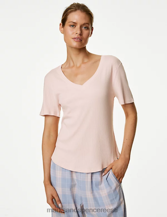pesu ee Marks & Spencer unisex soonik pidžaama topp pehme roosa NZTRN3501