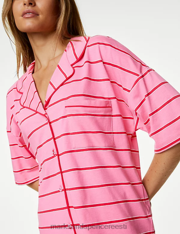 pesu ee Marks & Spencer unisex triibuline lühikeste pükste komplekt roosa segu NZTRN3332