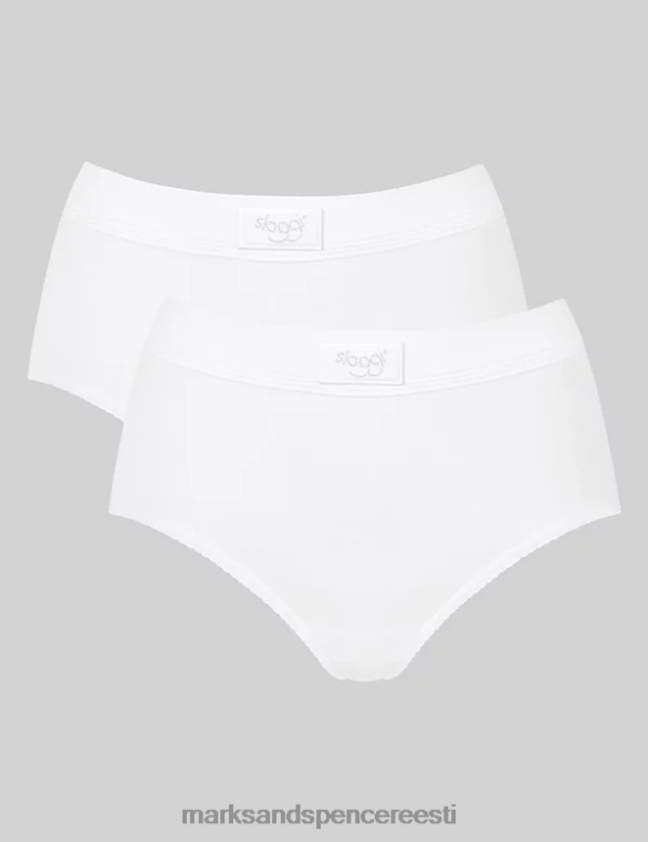 pesu ee Marks & Spencer unisex 2pk topeltmugavusega puuvillased rikkalikud püksikud valge NZTRN4607