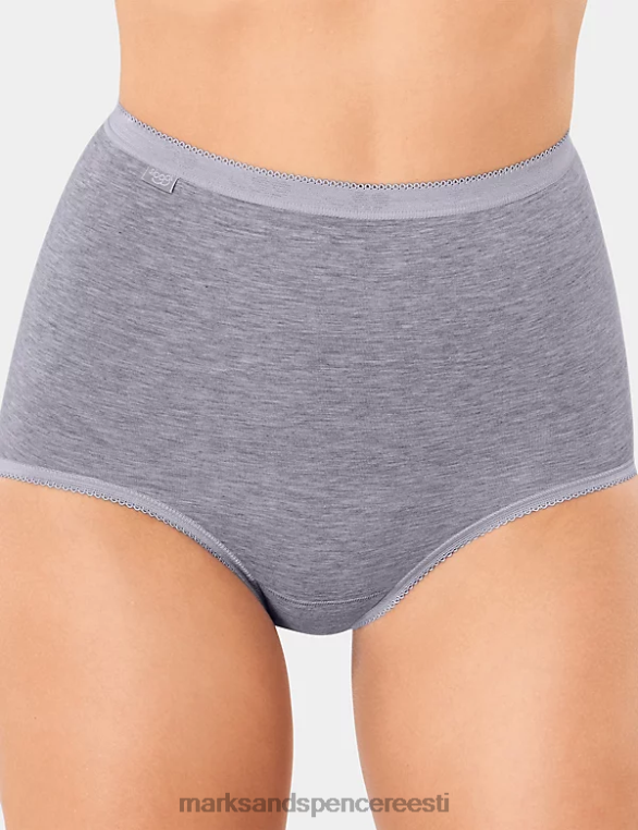 pesu ee Marks & Spencer unisex 3pk kõrge vöökohaga täispüksid hall segu NZTRN4705