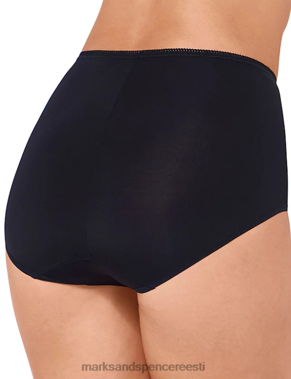 pesu ee Marks & Spencer unisex 3pk mikrokiust kõrge vöökohaga täispüksid must NZTRN4205