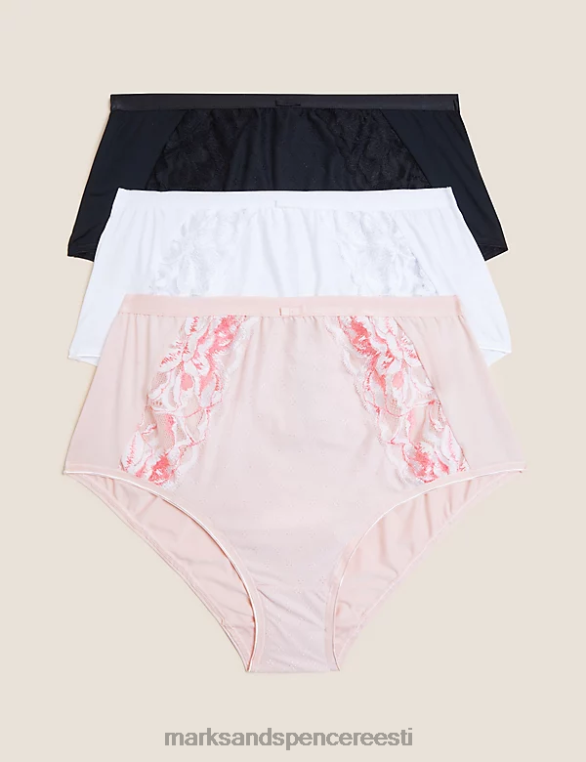 pesu ee Marks & Spencer unisex 3pk wildblooms täispüksid pehme roosa NZTRN3988