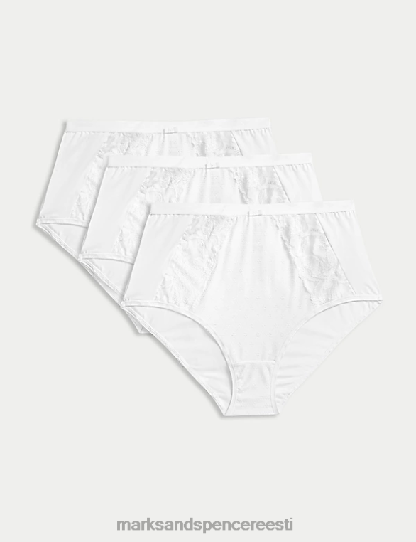 pesu ee Marks & Spencer unisex 3pk wildblooms täispüksid valge NZTRN3986