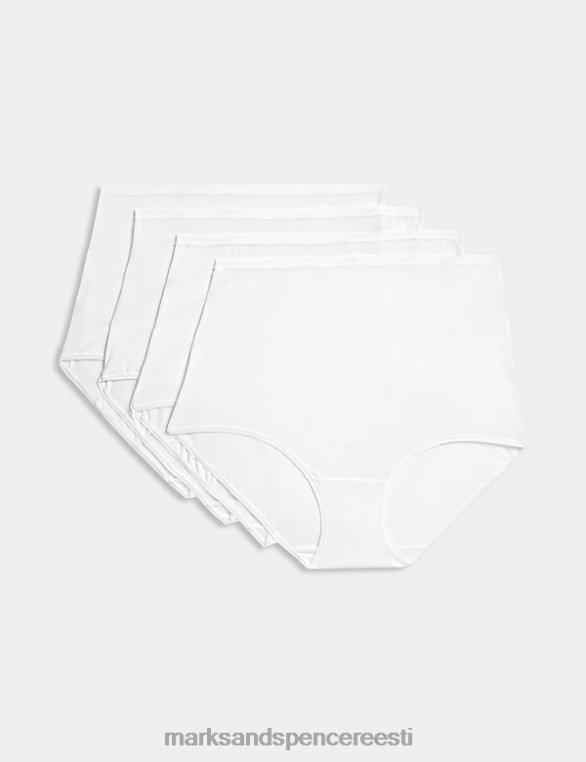 pesu ee Marks & Spencer unisex 4 pk mikrokiust täispüksid valge NZTRN3963