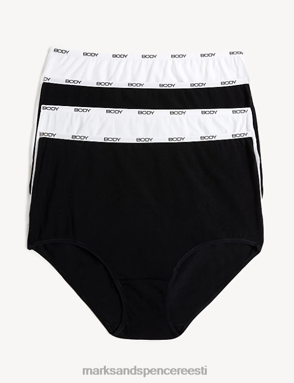pesu ee Marks & Spencer unisex 4pk supima puuvillased rikkalikud püksikud must segu NZTRN4596