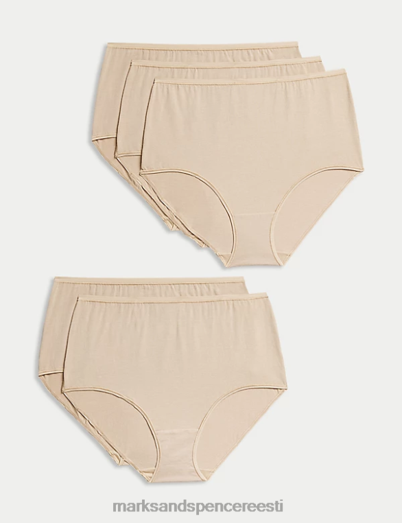 pesu ee Marks & Spencer unisex 5pk puuvillased modaalrikkad no vpl täispüksid roosa kvarts NZTRN4287