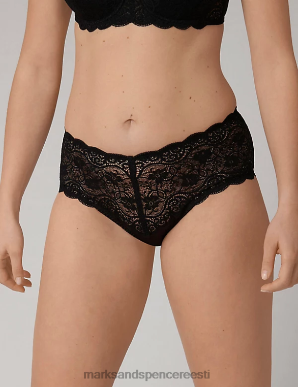 pesu ee Marks & Spencer unisex amourette 300 kogu pitsiga täispüksid must NZTRN4627