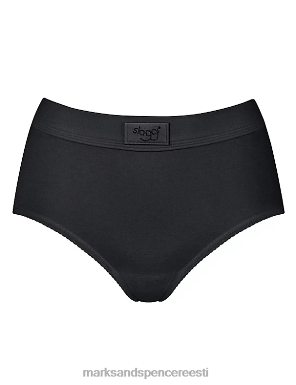 pesu ee Marks & Spencer unisex topeltmugavusega puuvillased rikkad maksipüksid must NZTRN4104
