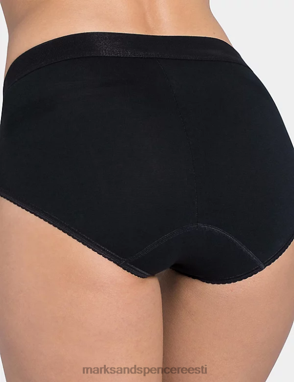 pesu ee Marks & Spencer unisex topeltmugavusega puuvillased rikkad maksipüksid must NZTRN4104