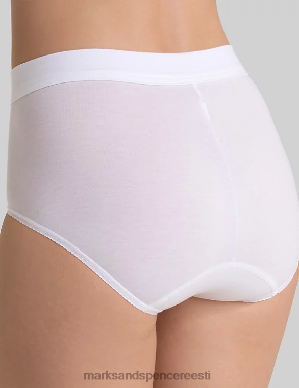 pesu ee Marks & Spencer unisex topeltmugavusega puuvillased rikkad maksipüksid valge NZTRN3777