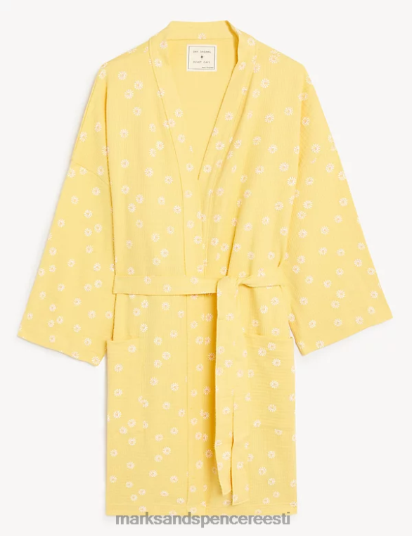 pesu ee Marks & Spencer unisex puhtast puuvillast vahvliga hommikumantel banaan NZTRN3655
