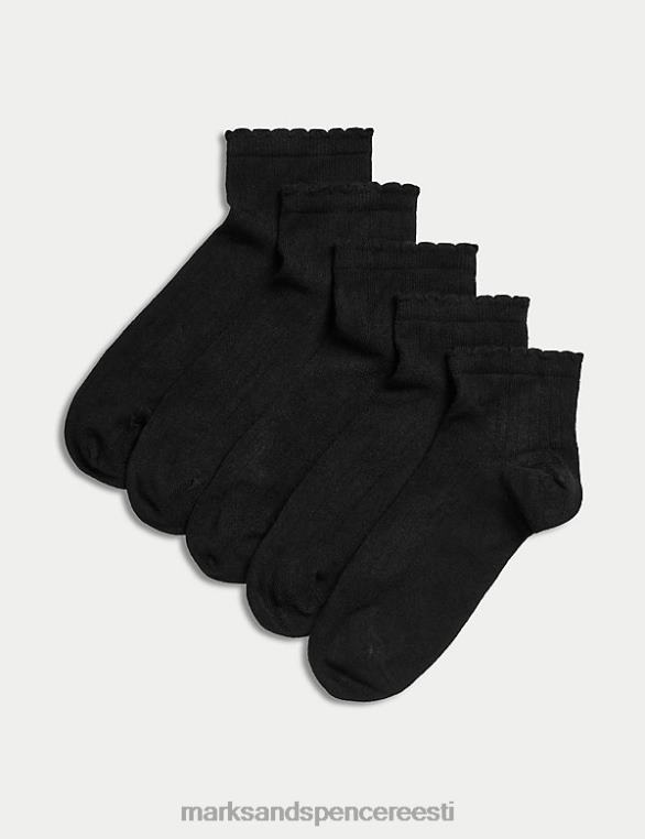 pesu ee Marks & Spencer unisex 5pk õmblusteta varvaste jalavõrud must NZTRN4319