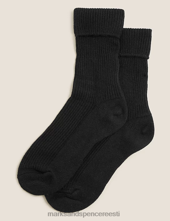 pesu ee Marks & Spencer unisex puhtad kašmiirist sokid must NZTRN4858